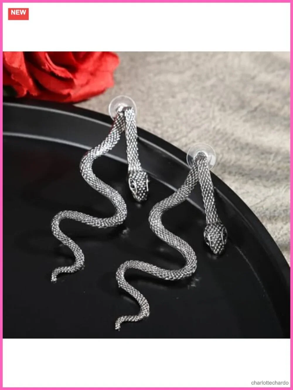 Vintage Goth Snake Drop Dangle Statement Earrings for Women